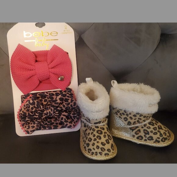 bebe Bow & Bootie Set - Picture 1 of 4